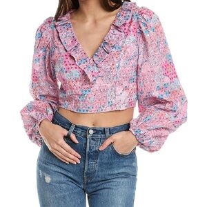 NWT Ramy Brook Penelope Cropped Blouse
